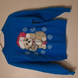 Hanes Her Way Girls Christmas Dog Sweatshirt Size 14/16 (Large)